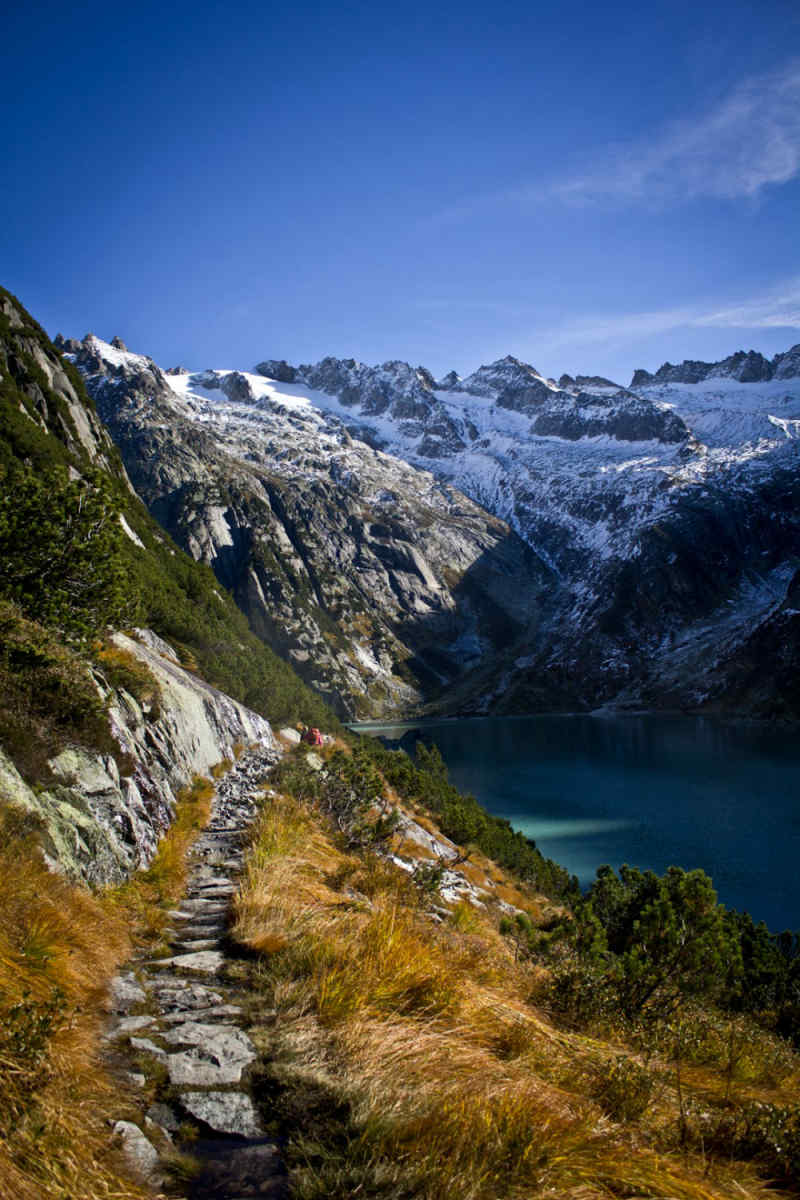 Wall Poster - Boardwalk in the Swiss Alps