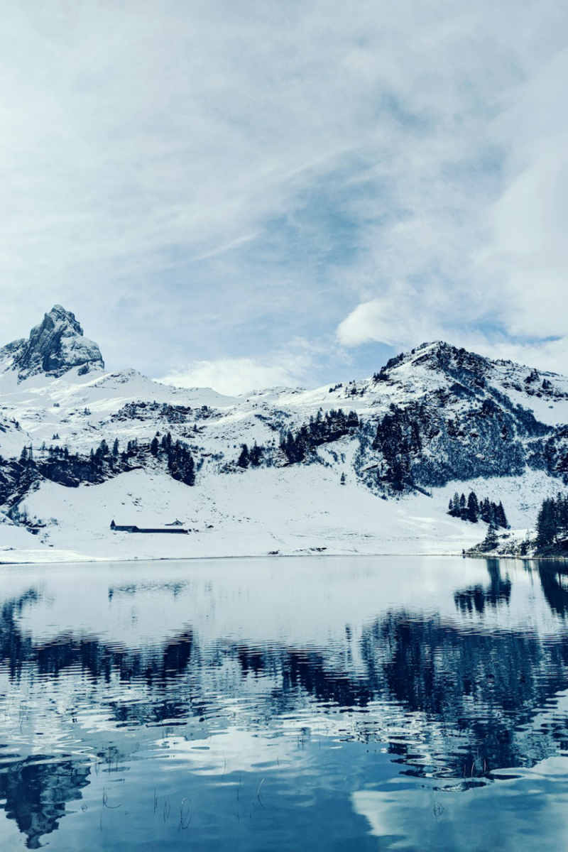 Wall Poster - Frozen Lake in Switzerland