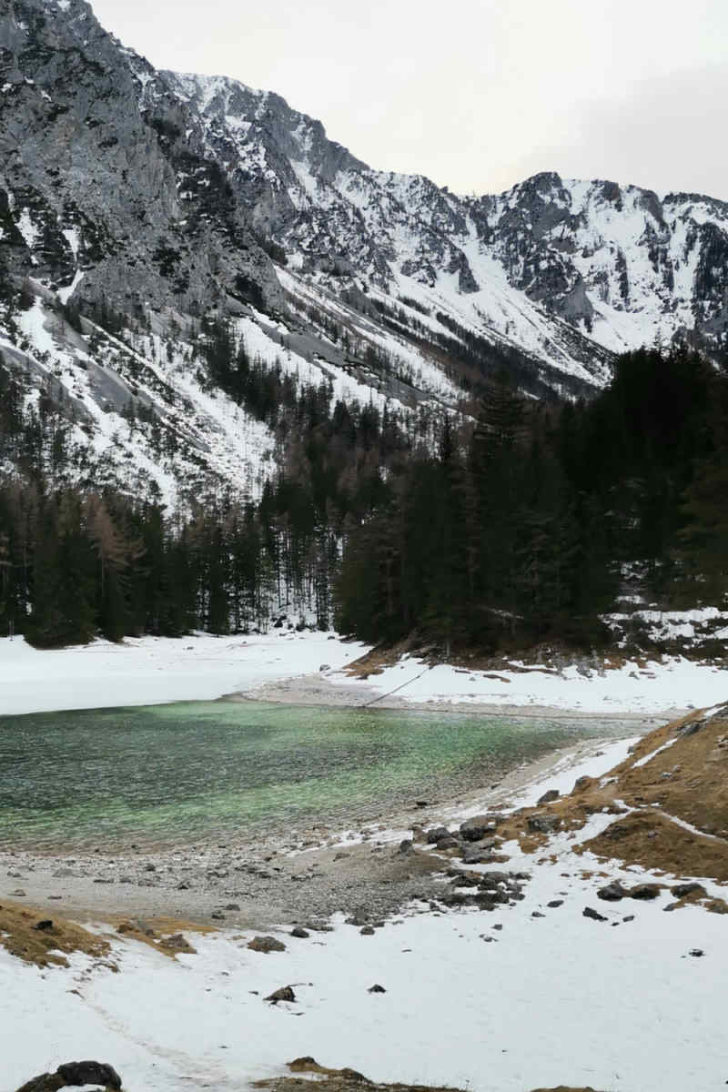 Wall Poster - Frozen Lake in the Austrian Alps