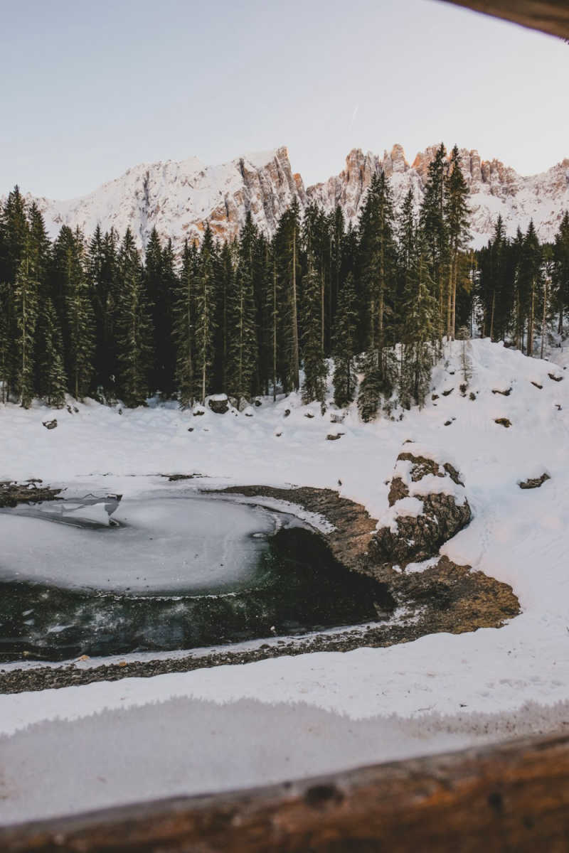 Wall Poster - Frozen Lake in the Dolomites