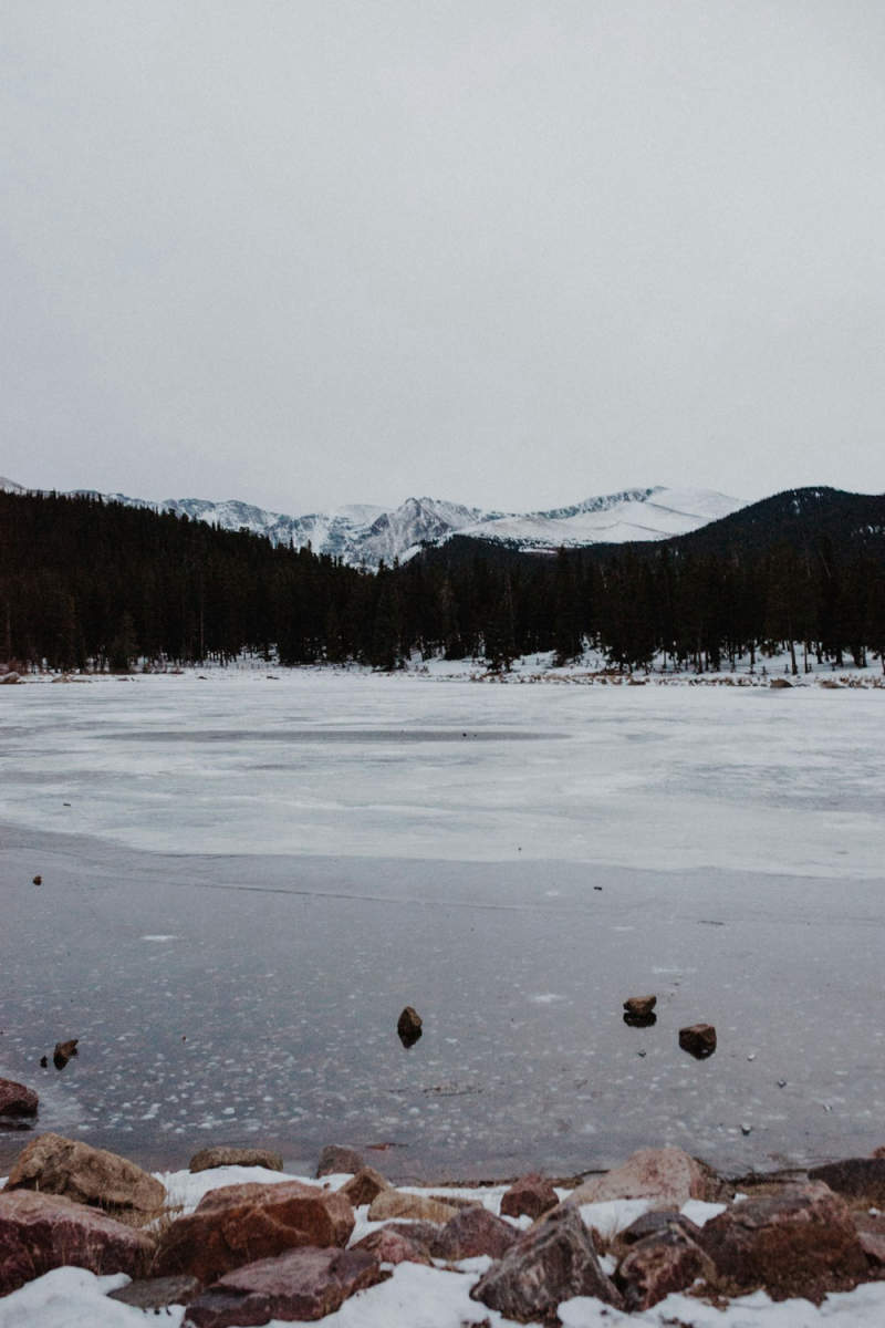 Wall Poster - Frozen Lake in the Rocky Mountains