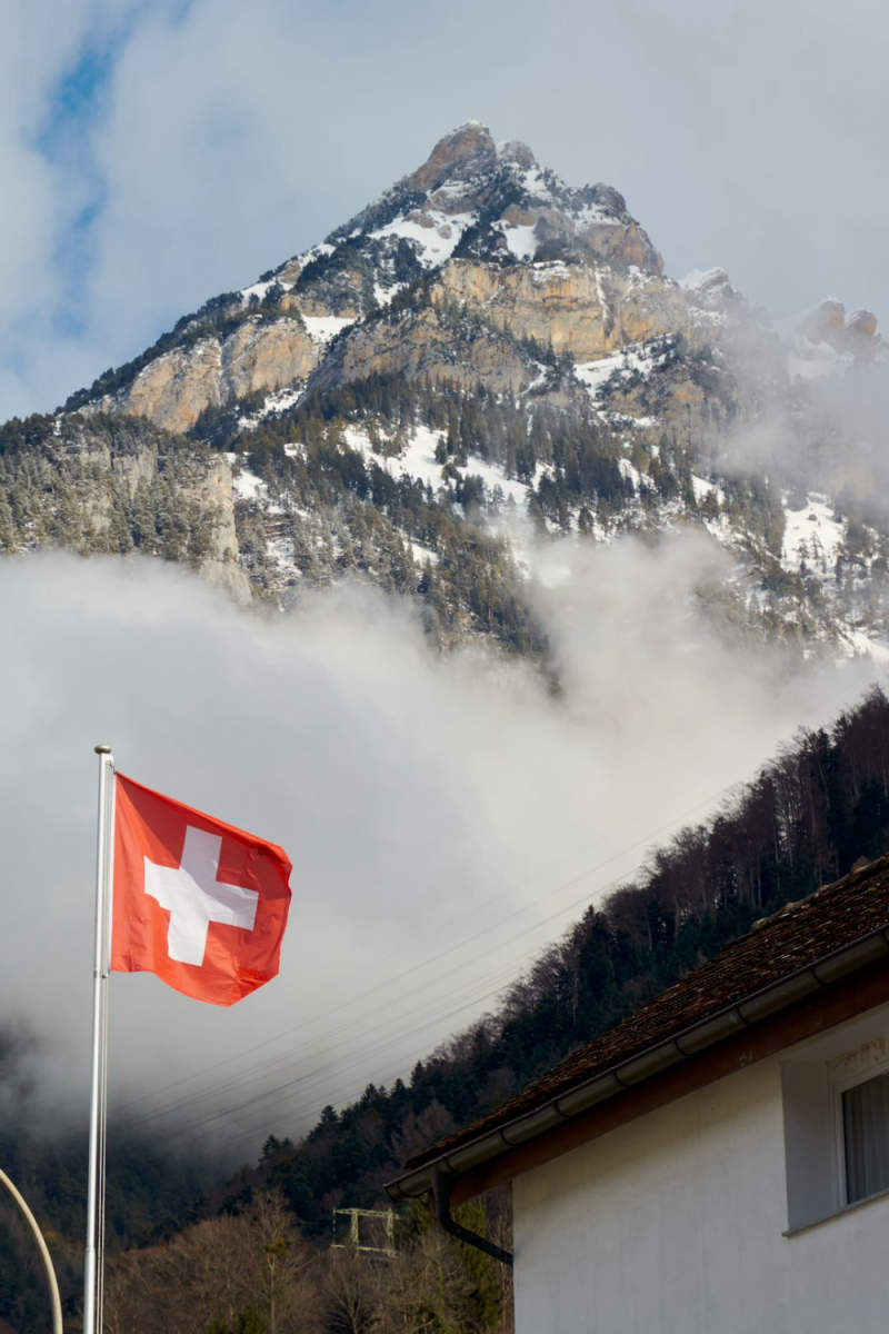 Wall Poster - Morning Mist in Switzerland