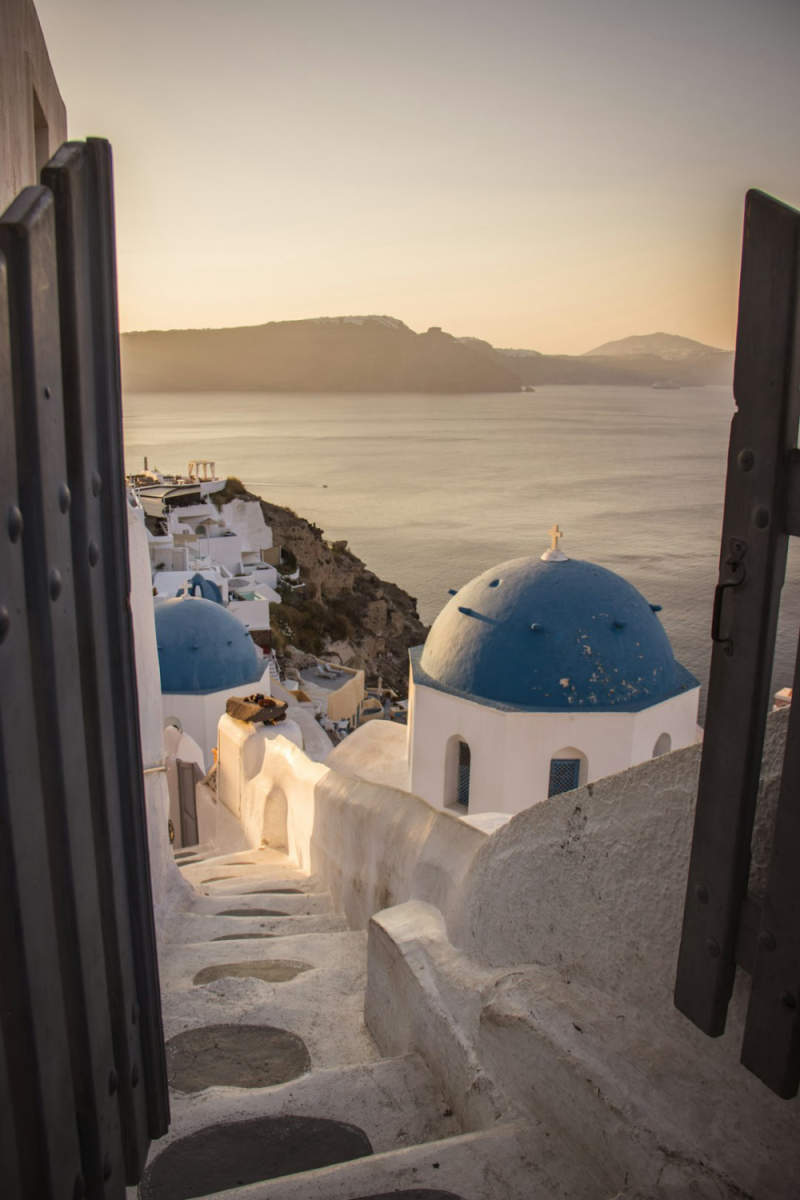 Wall Poster - Mountain Village in Santorini